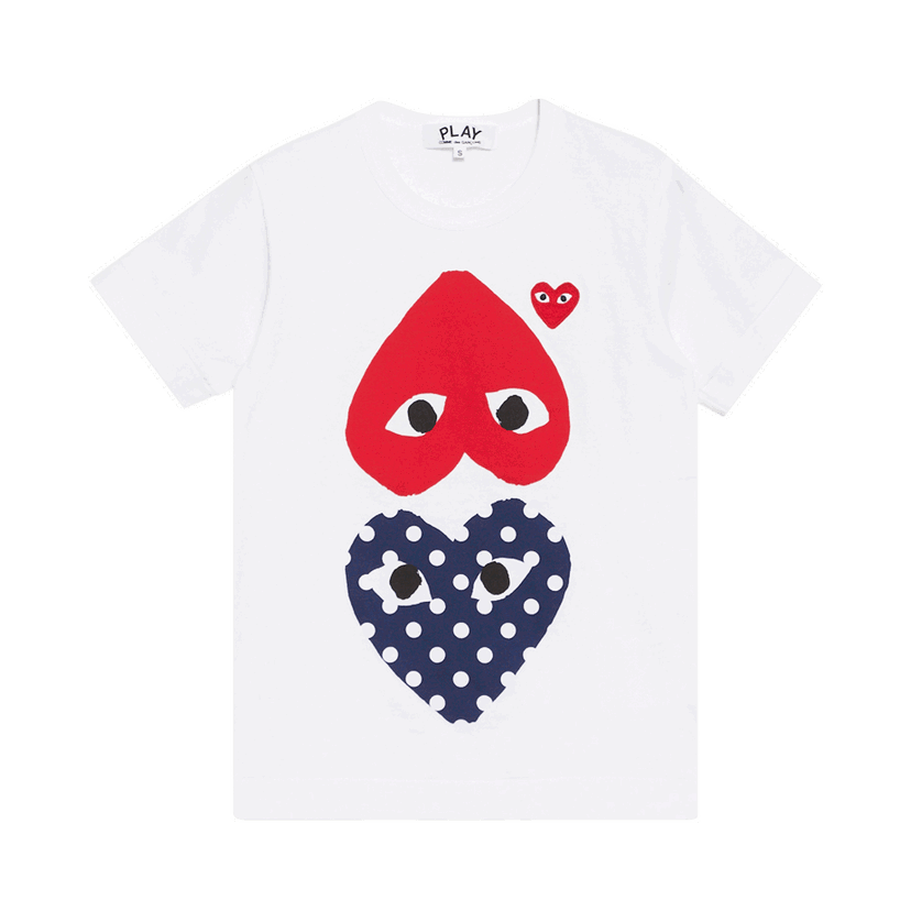Tričko Comme des Garçons PLAY Polka Dot Upside Down Heart T-Shirt Biela | AZ T239 051 1
