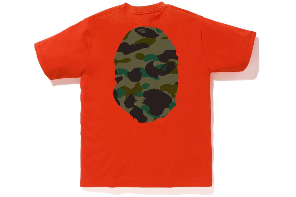 Tričko BAPE 1st Camo Big Ape Head Tee Červená | 001TEF801015X-ORG, 1