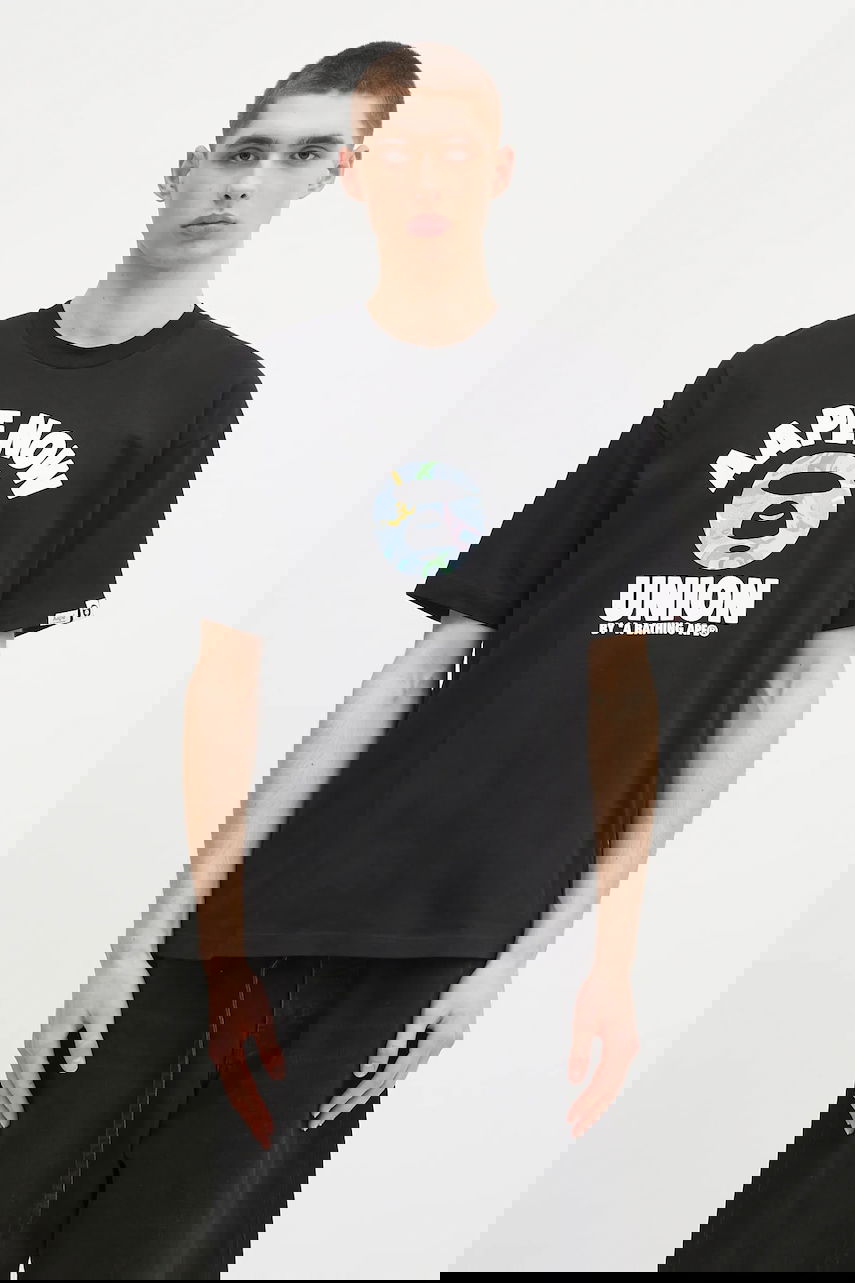 Tričko AAPE by A Bathing Ape Basic Graphic T-shirt Čierna | AAPTEM1643XXO, 0