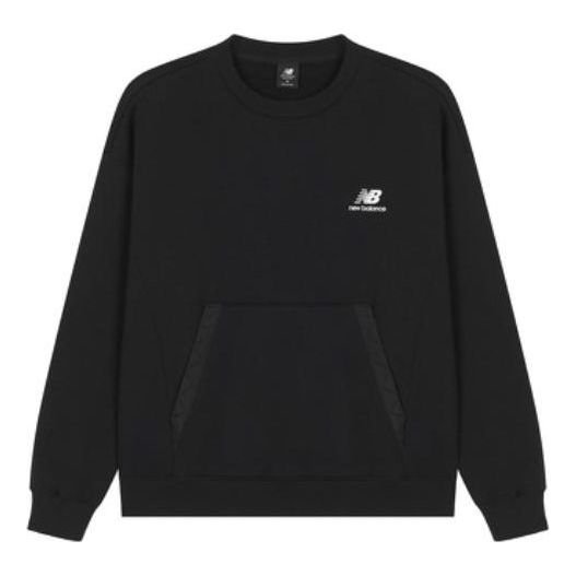 Sveter New Balance Men's Sweatshirt With Logo Patch Čierna | AMT23359-BK