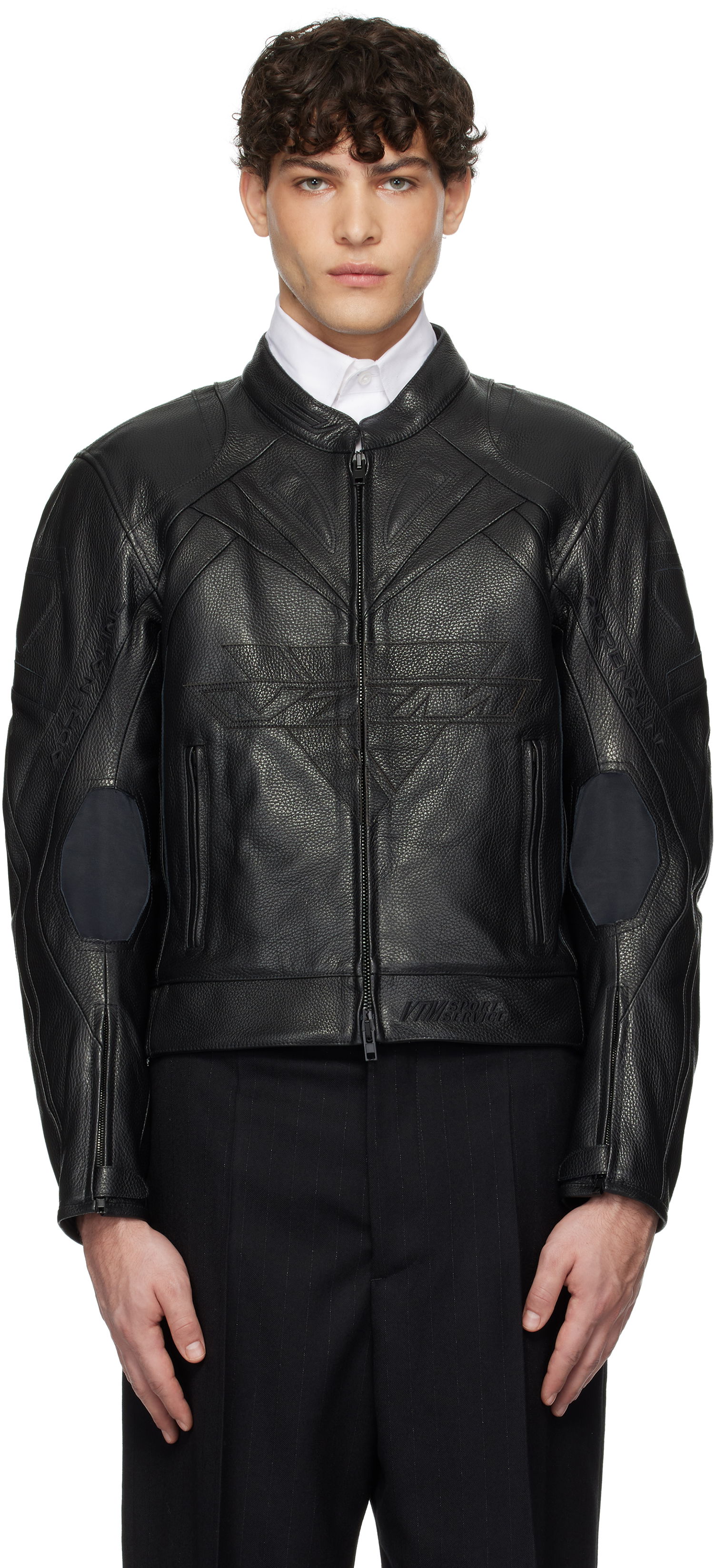 Bunda VETEMENTS Pro Racing Leather Jacket Čierna | UA66JA220B, 0