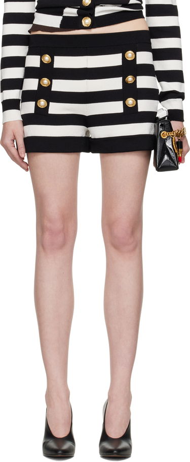 Šortky Balmain Balmain Striped Knit Shorts Čierna | EF0PA195KI32, 0