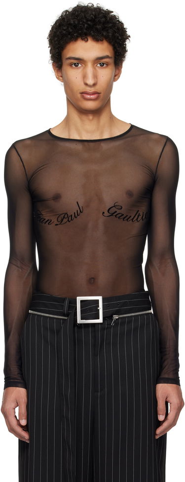 Body Jean Paul Gaultier Jean Paul Gaultier Signature Mesh Long Sleeve T-Shirt Čierna | 25/33-F-TO263I-T005-00, 0