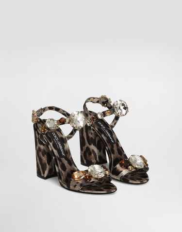 Tenisky a topánky Dolce & Gabbana Satin Sandals With Gemstone Embellishment Hnedá | CR1802A9T45HY13M, 1