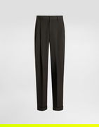 Dolce & Gabbana Wool Gabardine Pleated Trousers 52