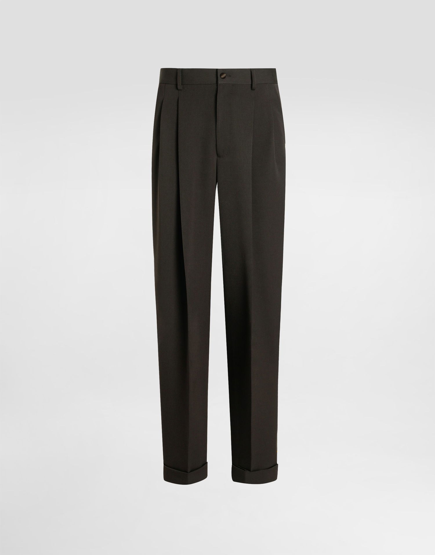 Nohavice Dolce & Gabbana Dolce & Gabbana Wool Gabardine Pleated Trousers 52 Čierna | GP16NTFU21EM0674, 0