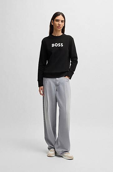Sveter BOSS BOSS Sweatshirt with Contrast Logo Čierna | 50501154, 1