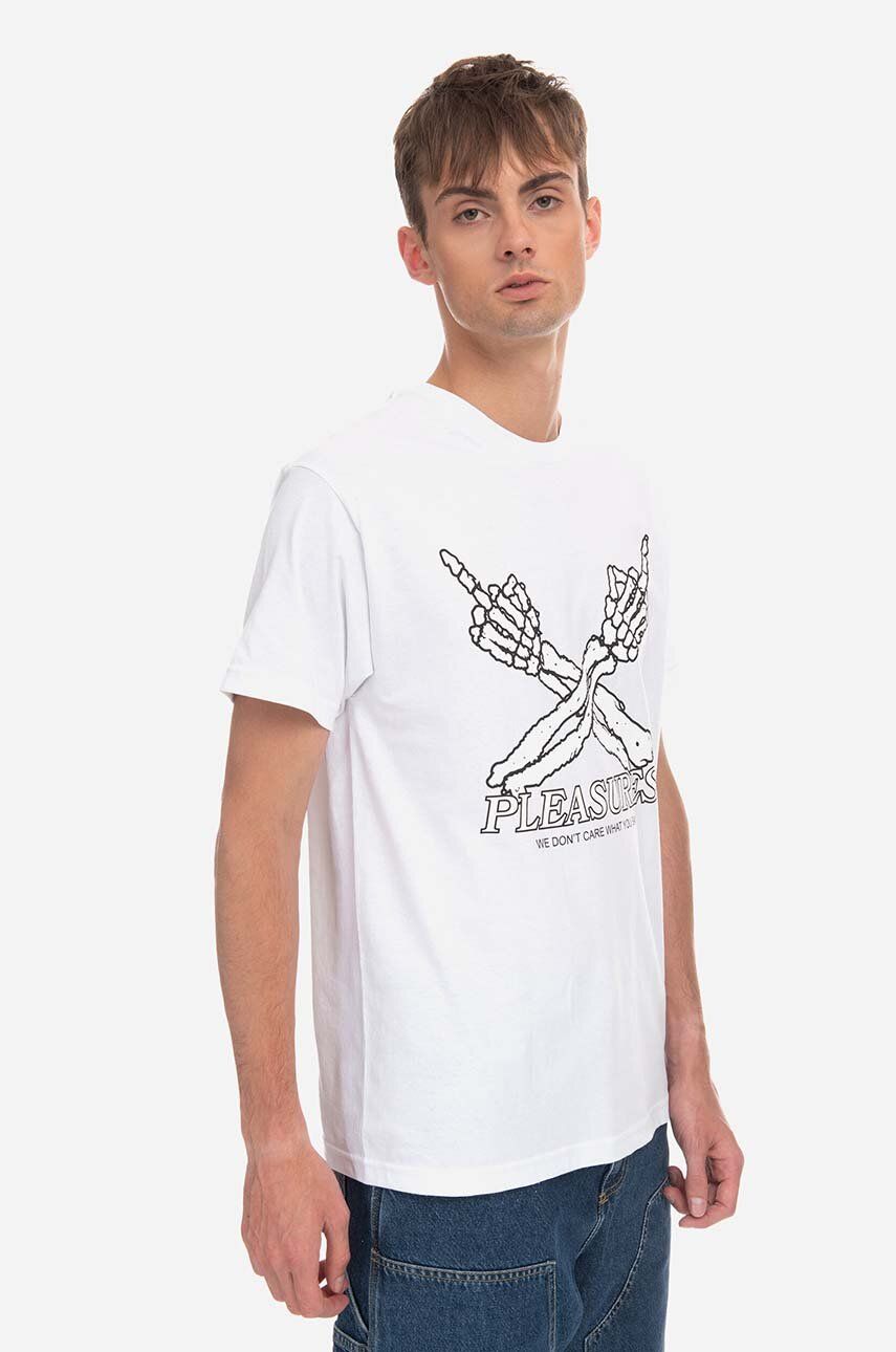 Tričko Pleasures T-Shirt Dont Care With Print Biela | P23SP051, 0