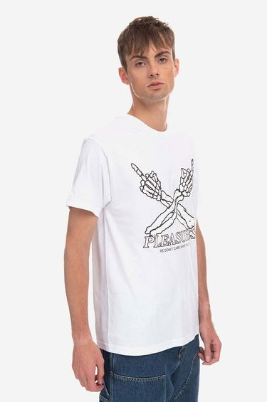 Tričko Pleasures T-Shirt Dont Care With Print Biela | P23SP051, 0