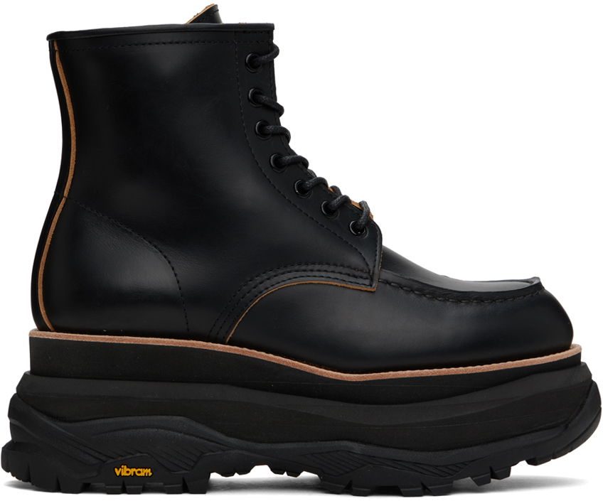 Oblečenie sacai sacai Black Leather Boots Čierna | 24-03378M, 0