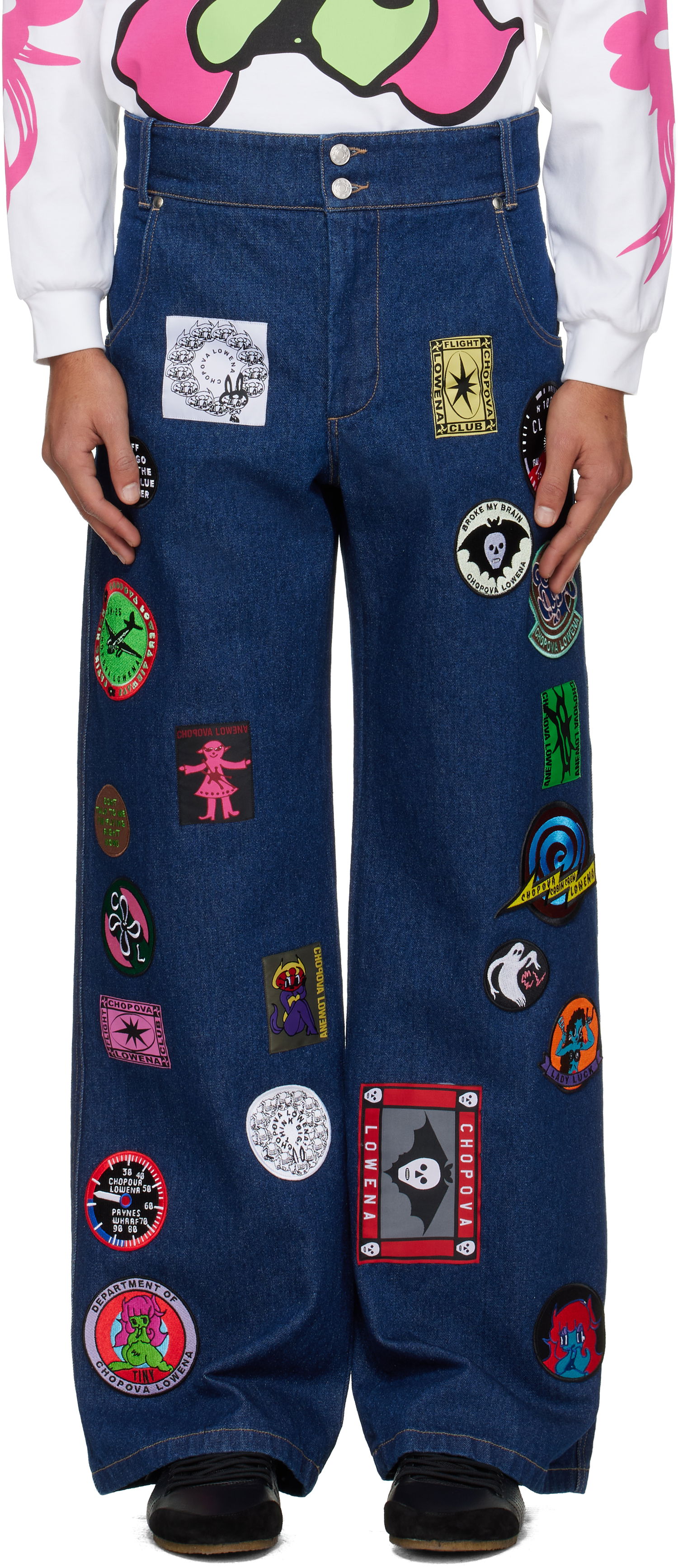 Džínsy Chopova Lowena Wicko Patchwork Wide-Leg Jeans Rôznofarebný | 4055M, 0