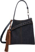 Mini Belted Tassel Denim Bag