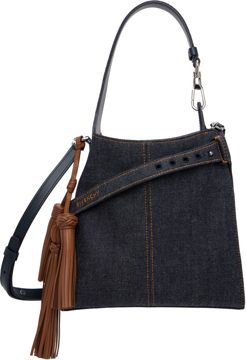Taška cez rameno Givenchy Mini Belted Tassel Denim Bag Navy | BB513WB2AH415
