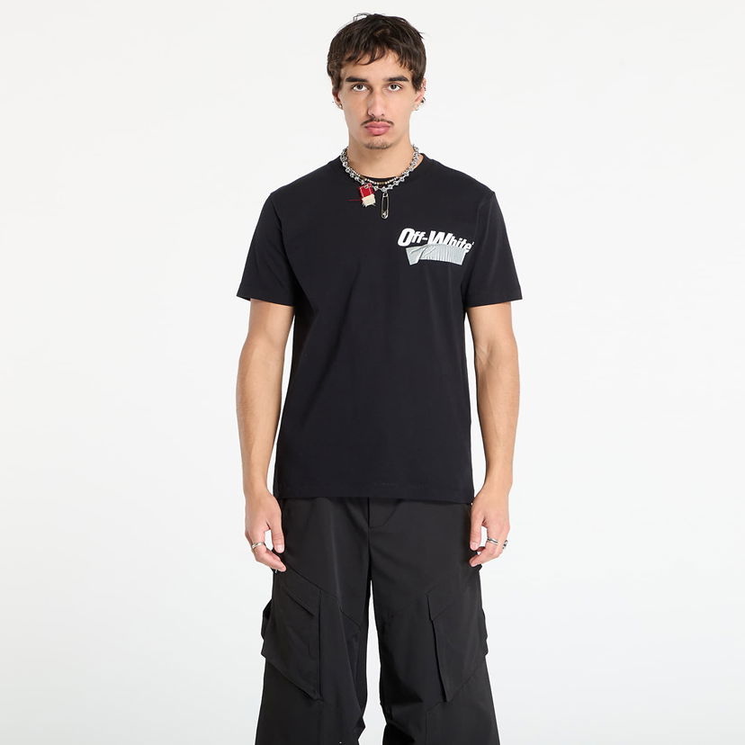 Tričko Off-White Off-White Cupid Tape Slim Fit Short Sleeve T-Shirt Čierna | OMAA027F25JER00B1001