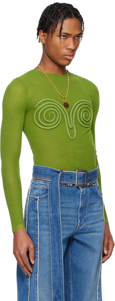 Tričko Jean Paul Gaultier Jean Paul Gaultier 3D Spirale T-Shirt Zelené | 25/34-F-TO271B-T001-43, 1