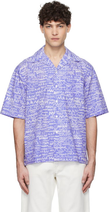 Košeľa Marni Marni Pencil Logo Short Sleeve Shirt Fialová | CUMU0213A5 UTC464, 0