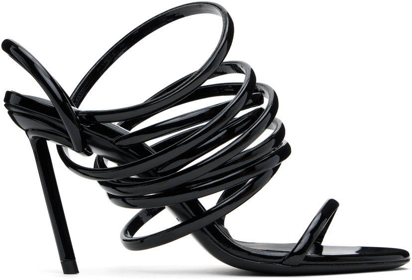 Tenisky a topánky Alaïa ALAÏA Glossy Multistrap Stiletto Heel Sandals Čierna | AA3S118TK049