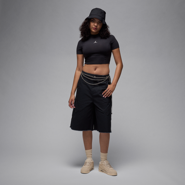 Crop Top Jordan Jordan Knit Crop Short Sleeve Top Čierna | HJ0083-010, 2
