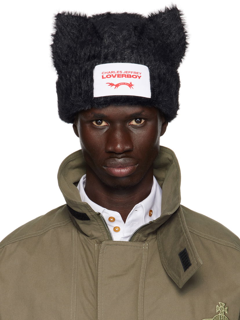 Kulicha Charles Jeffrey Loverboy Black Fluffy Chunky Ears Beanie Čierna | 42130501