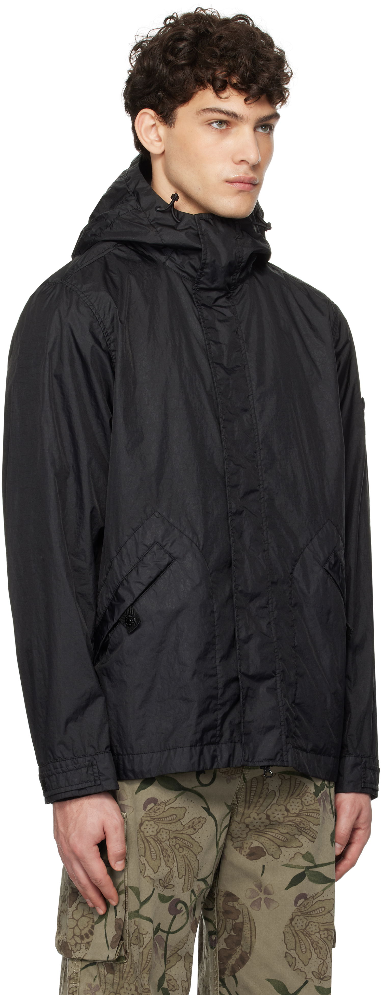 Vetrovka Stone Island Short Dyed Hooded Jacket Čierna | K1S15 4100093 S0A21, 1