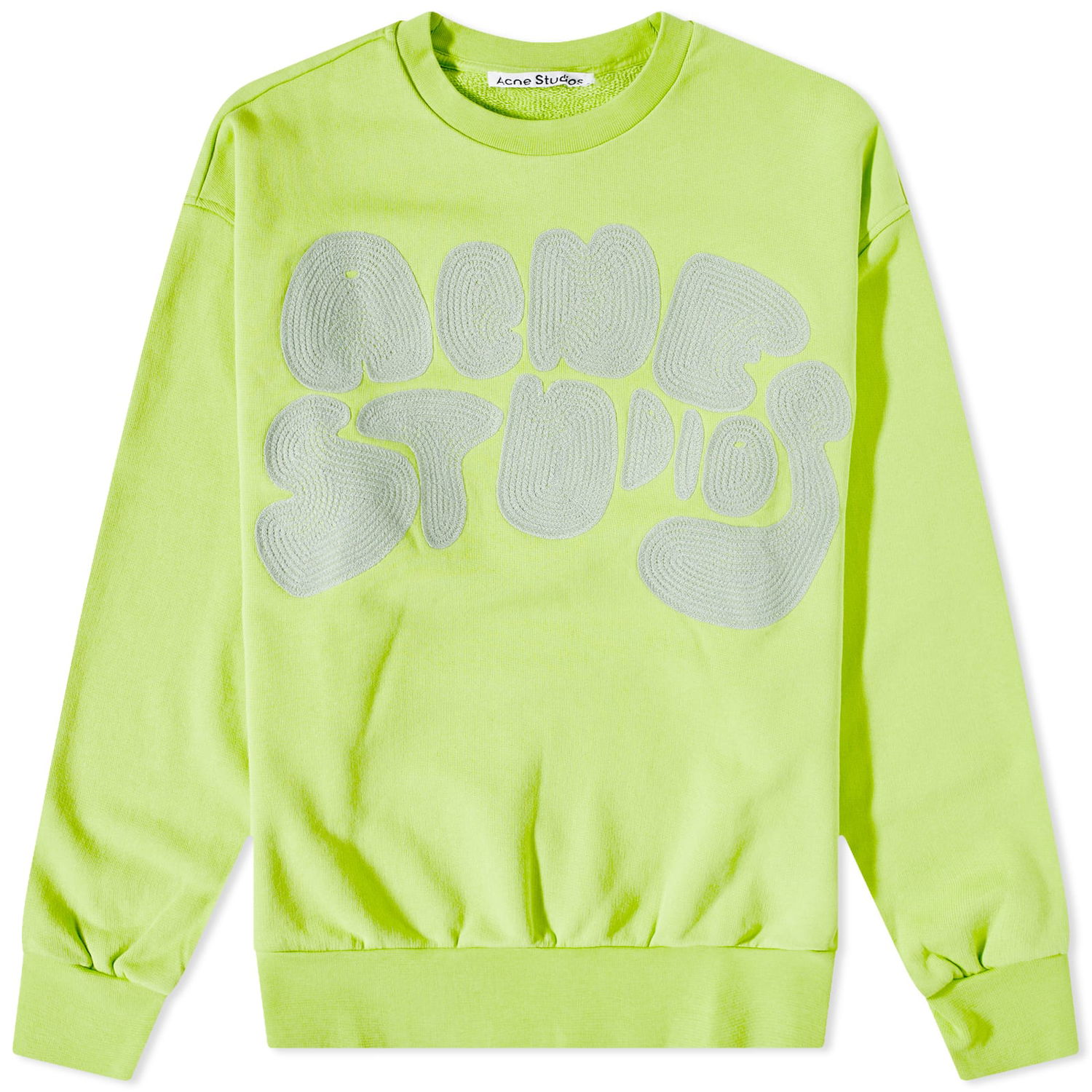 Sveter Acne Studios Fyre Bubble Logo Crewneck Zelené | BI0172-ABE, 0