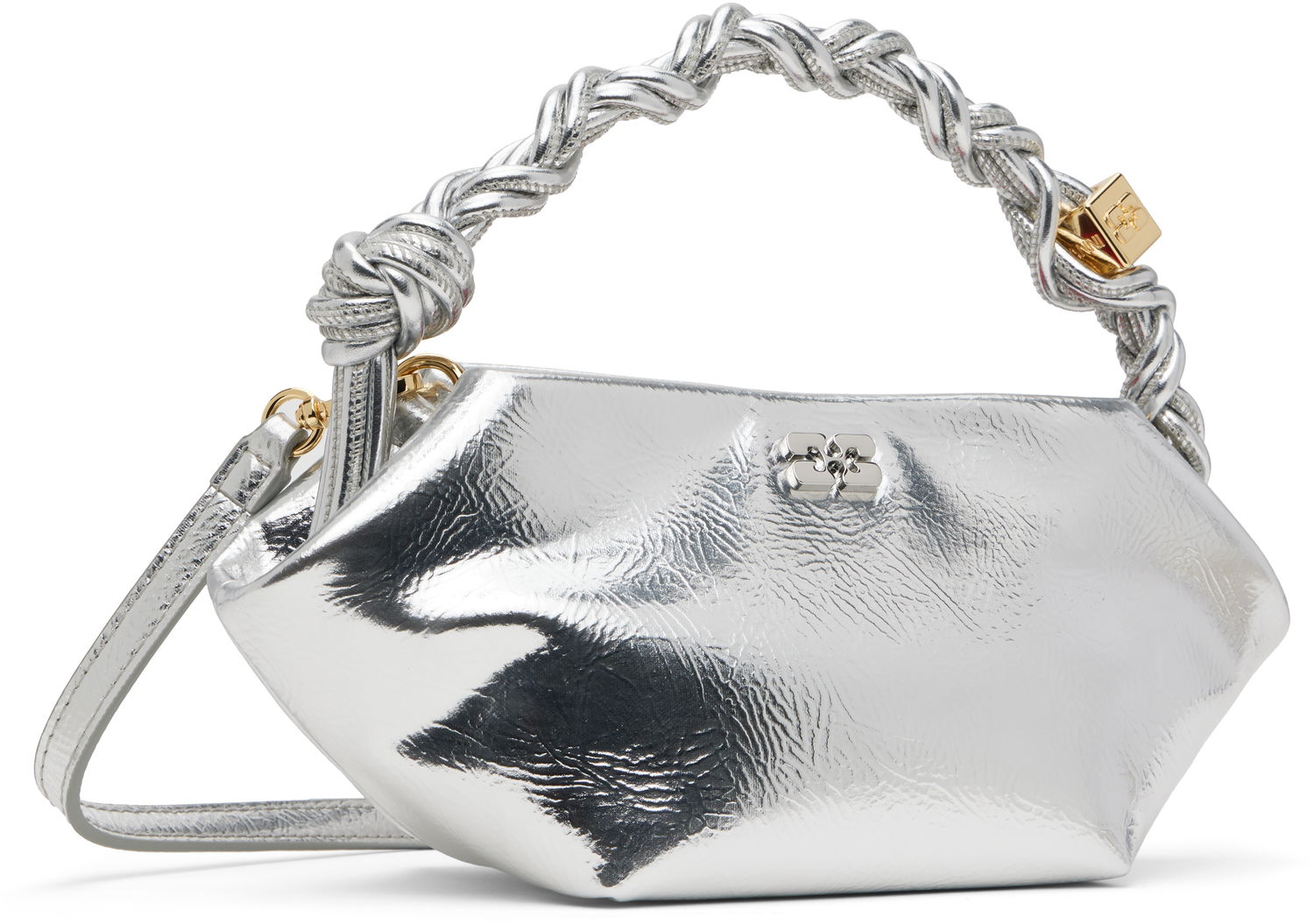 Kabelka GANNI Mini Bou Bag with Twisted Handle Metalická | A6950, 1