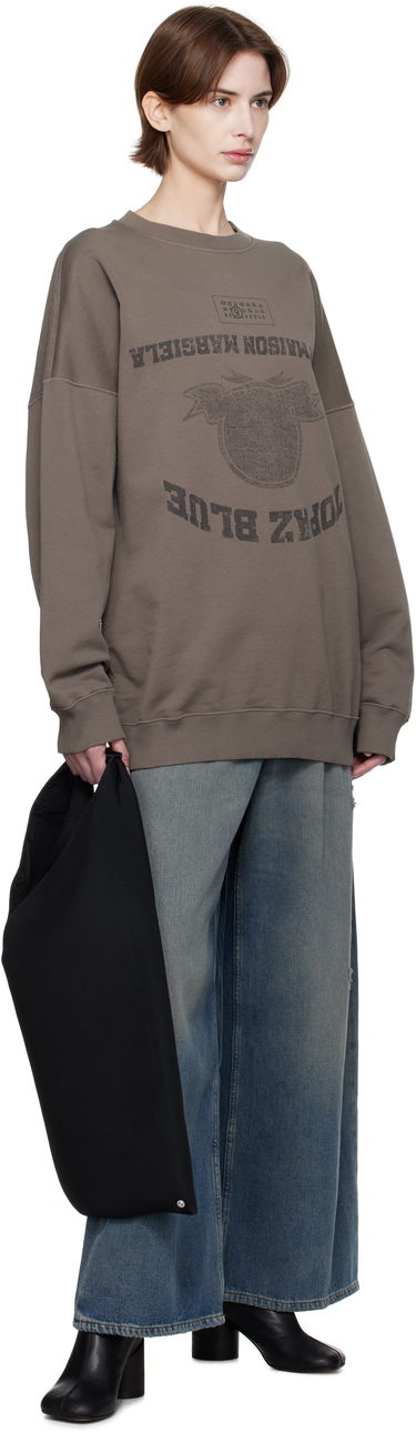 Sveter Maison Margiela MM6 Maison Margiela Printed Sweatshirt Hnedá | SH0GU0023 M25012, 3