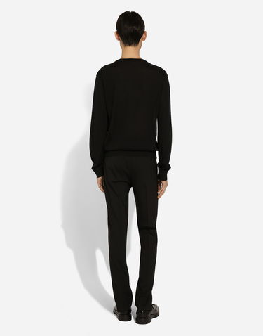 Sveter Dolce & Gabbana Dolce & Gabbana Cashmere V-Neck Sweater Čierna | GX413TJAWLAN0000, 2
