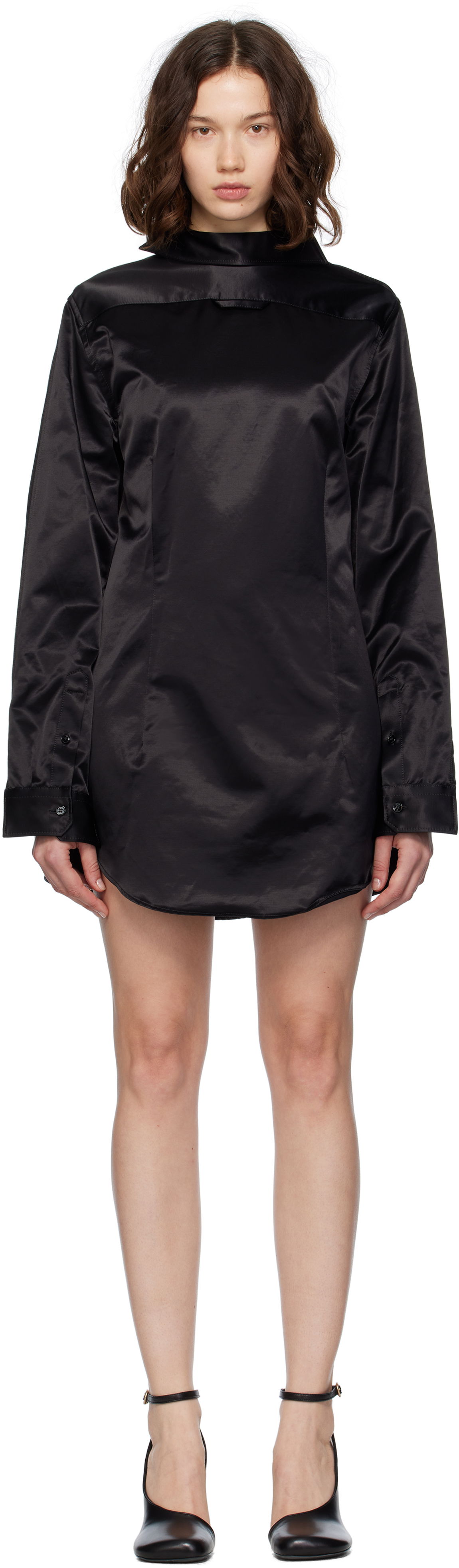 Šaty Maison Margiela MM6 Maison Margiela Satin Mini Dress Čierna | S52DA0069 MTN084, 0