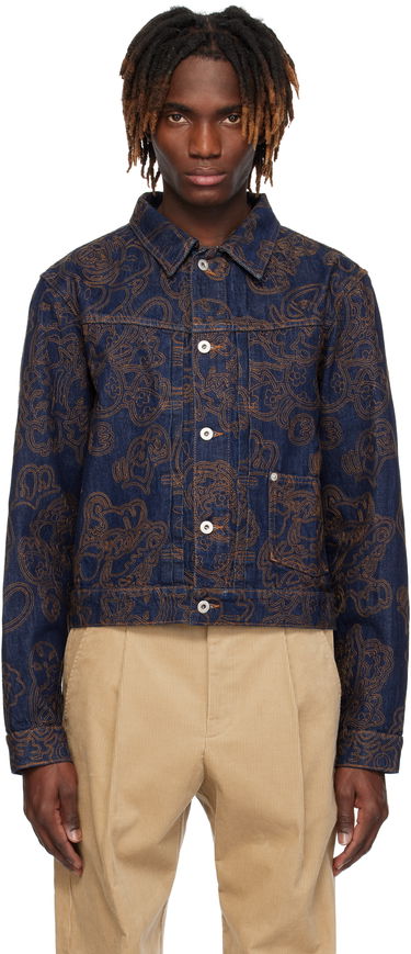 Bunda KENZO Kenzo Paris VERDY Edition Embroidered Denim Trucker Jacket Modrá | FF55DV3096V1, 0