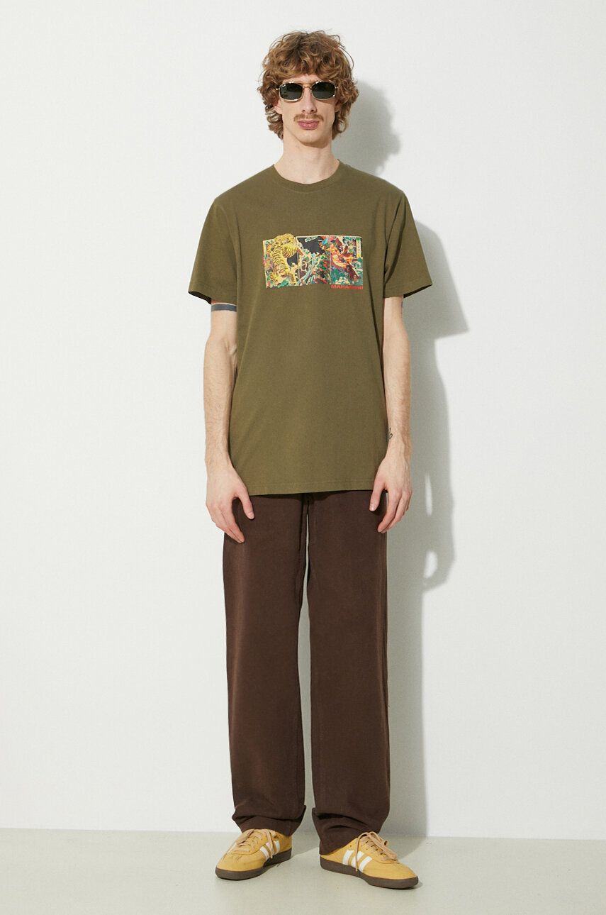 Tričko Maharishi Tiger Vs. Samurai Graphic T-Shirt Zelené | 1079.OLIVE, 1