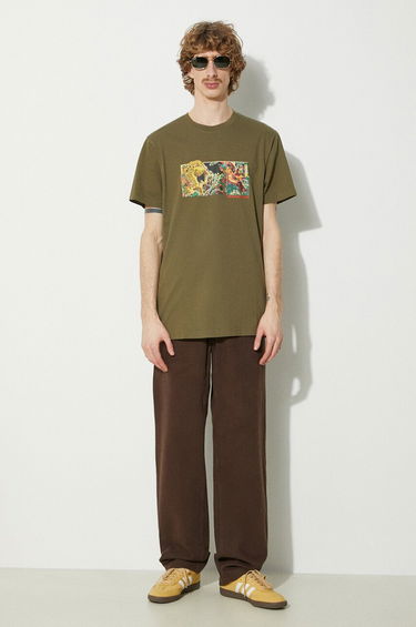 Tričko Maharishi Tiger Vs. Samurai Graphic T-Shirt Zelené | 1079.OLIVE, 1