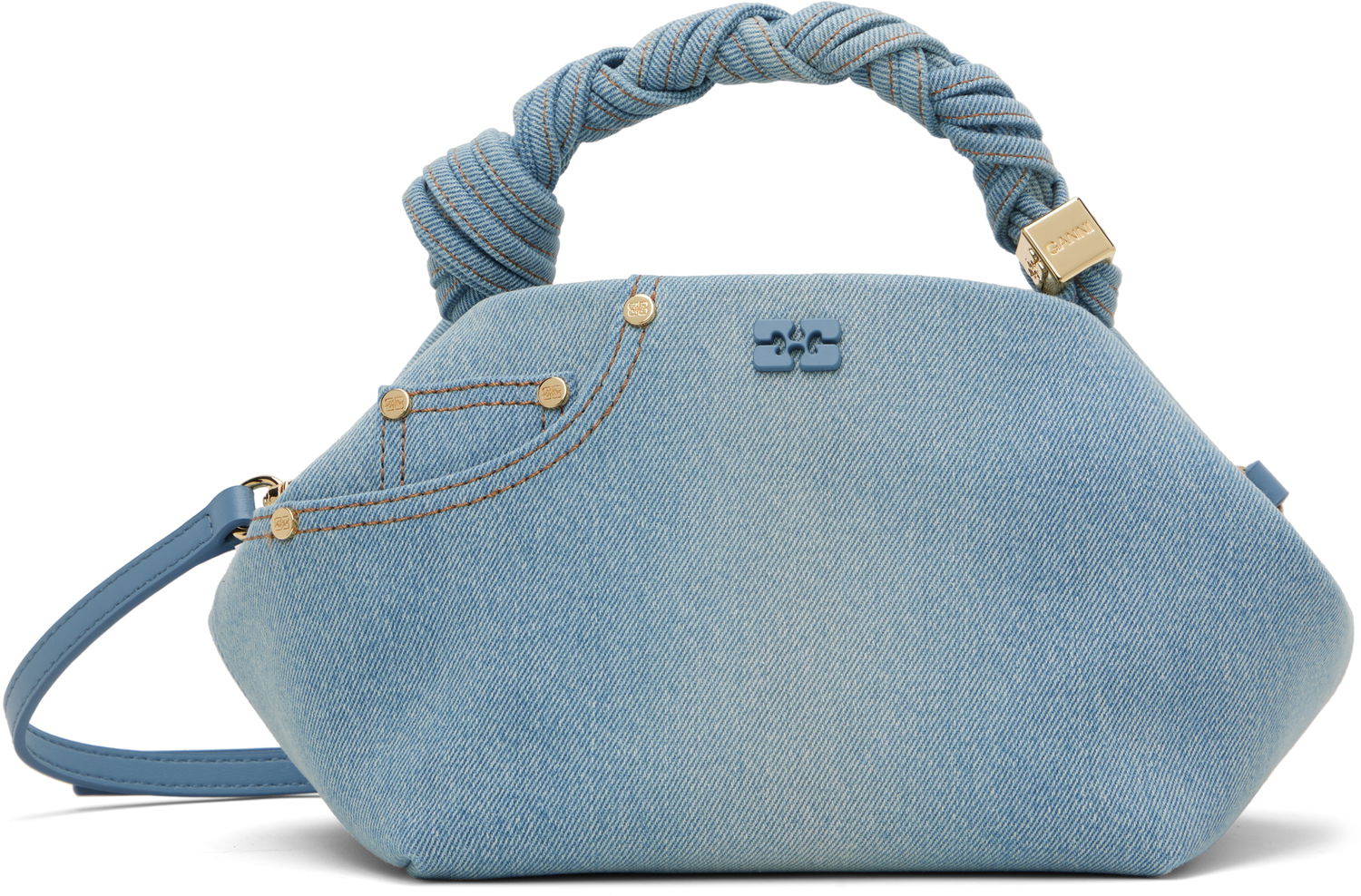 Kabelka GANNI GANNI Small Bou Denim Shoulder Bag Modrá | A6497, 0