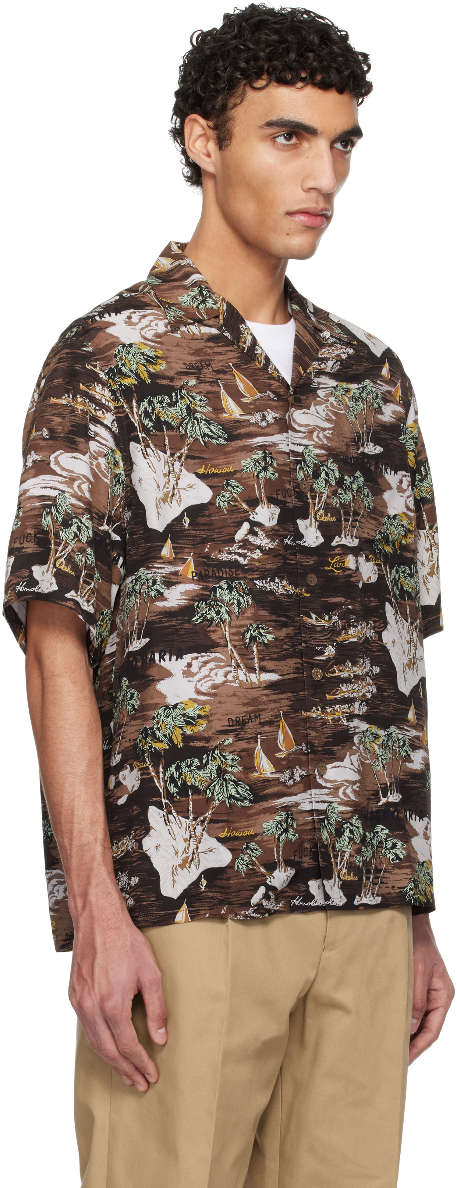 Košeľa WACKO MARIA WACKO MARIA Rayon Poplin Shirt Hnedá | 25SSE-WMS-HI04, 1