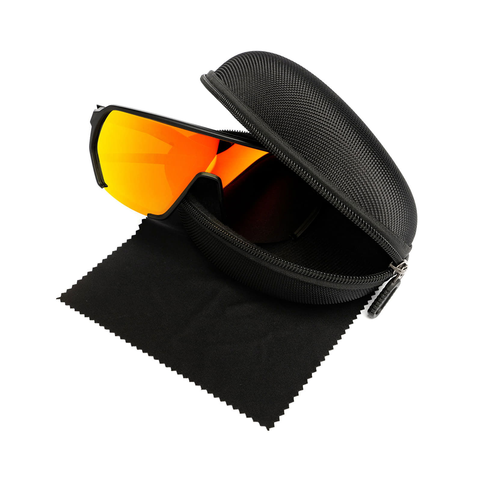 Archie Bike Sunglasses Black/ Mirror Red