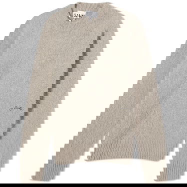 Sveter GANNI Brushed Alpaca O-Neck Šedá | K2095-19, 0