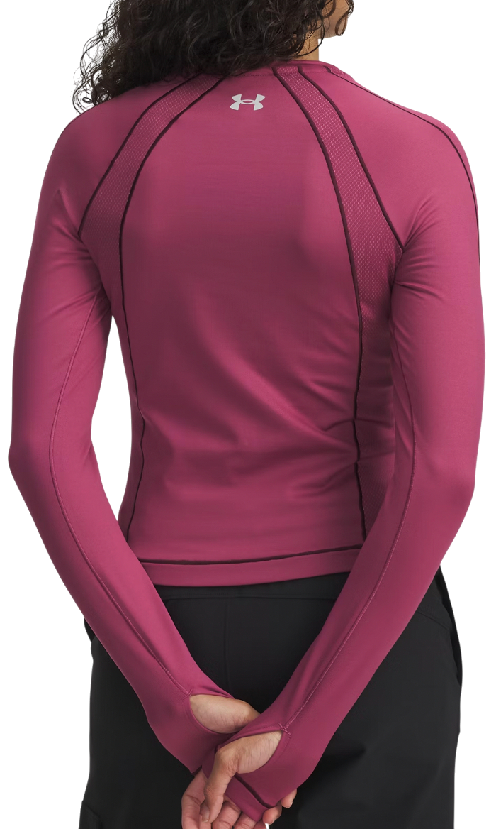 Tričko Under Armour ColdGear Textured Crew Long-Sleeve Top Vínová | 6003999-659, 1
