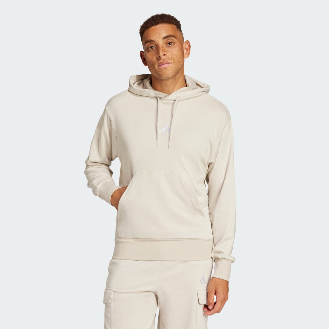 Mikina adidas Performance Essentials Feelcozy French Terry Hoodie Béžová | IN6085, 0