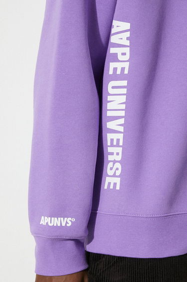 Mikina AAPE by A Bathing Ape AAPE Loose Fit Crewneck Back X-Bone Sweatshirt Fialová | ASWA324, 6