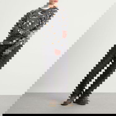 Sveter KAVU Highline Knitted Jumper with Puffin Print Šedá | 5134-2663, 4
