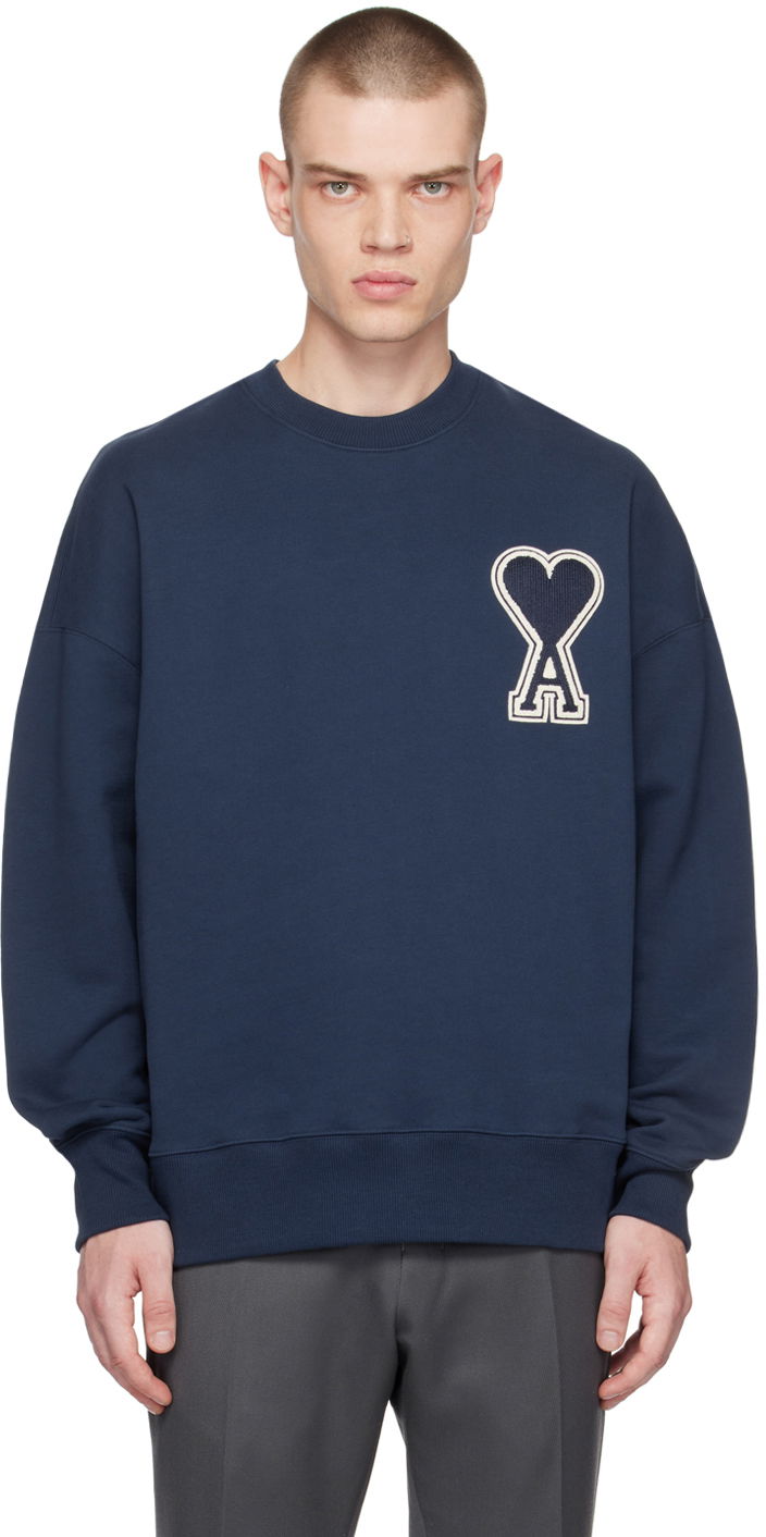 Mikina AMI SSENSE x Sweatshirt Navy | SPUSW019.747.4003, 0