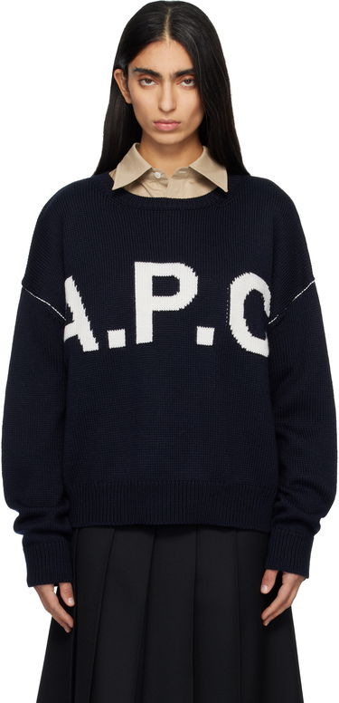 Sveter A.P.C. A.P.C. Logo Sweater Navy | WOASL-M23009, 0