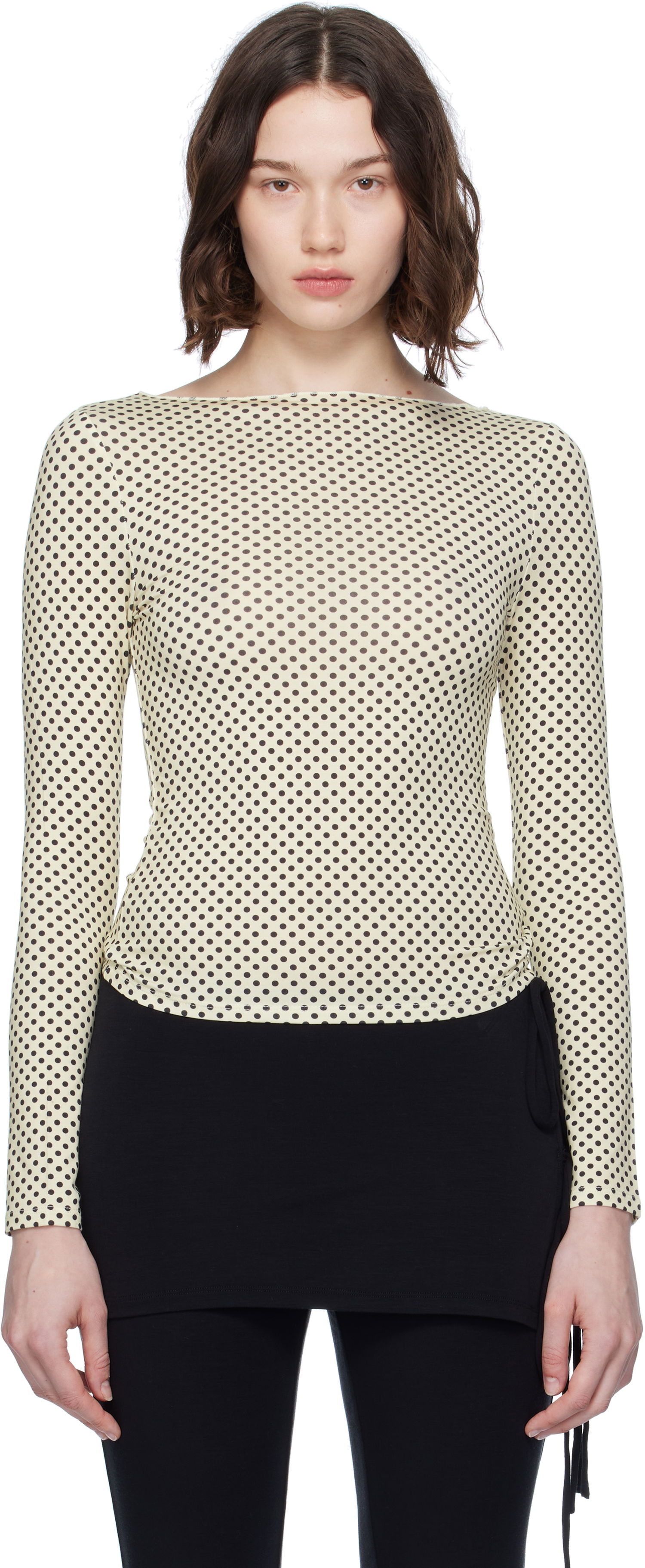 Tričko Miaou Miaou Amelia Polka Dot T-Shirt Žltá | 7183TJBBNP, 0