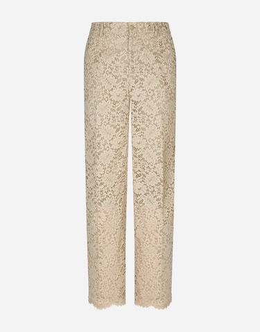 Nohavice Dolce & Gabbana Dolce & Gabbana Cordonetto Lace Pants Béžová | GP07CTHLMGEM9478, 0