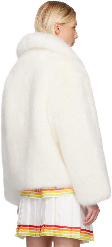 Bunda Casablanca Zip Faux-Fur Jacket Biela | W-AW25-OT-213-01-EX-SKI, 2
