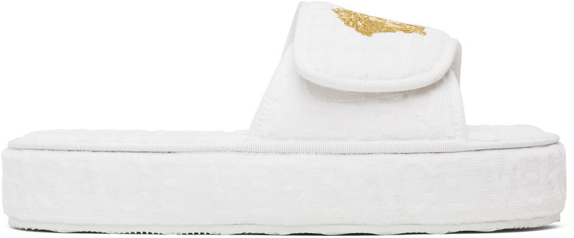 Oblečenie Versace Versace Allover Platform Slippers Biela | ZSL000003_ZCOSP052