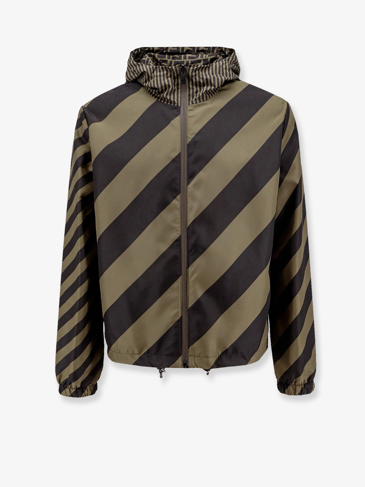Fendi Striped Hooded Jacket