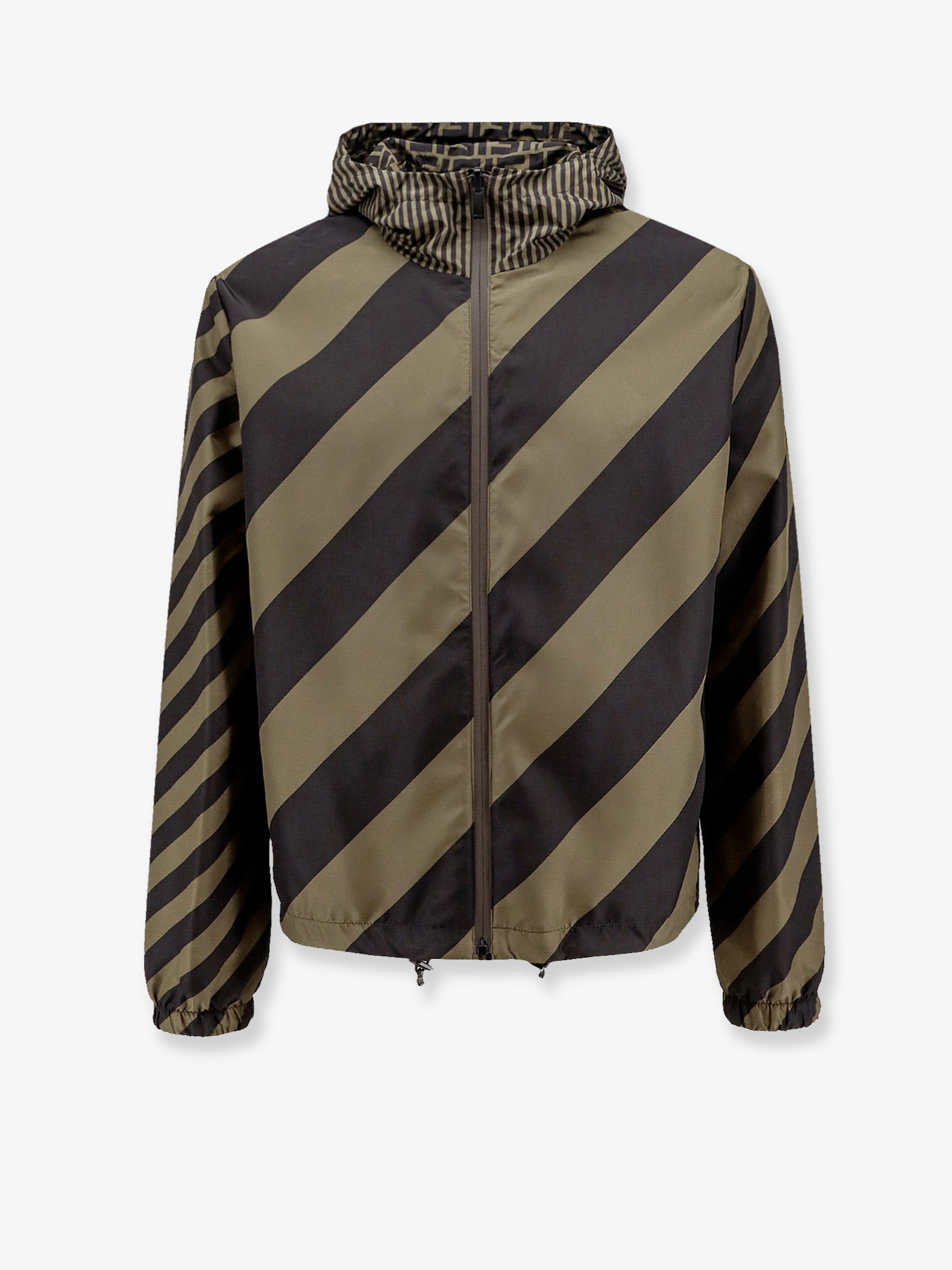 Vetrovka FENDI Fendi Striped Hooded Jacket Zelené | FAA615A79NF13IZ, 0