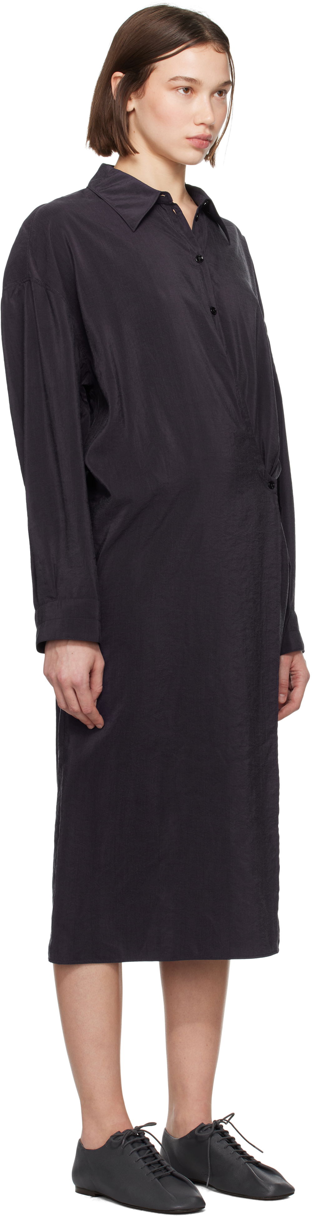 Šaty LEMAIRE Straight Collar Twisted Dress Čierna | DR1092 LF1308, 1