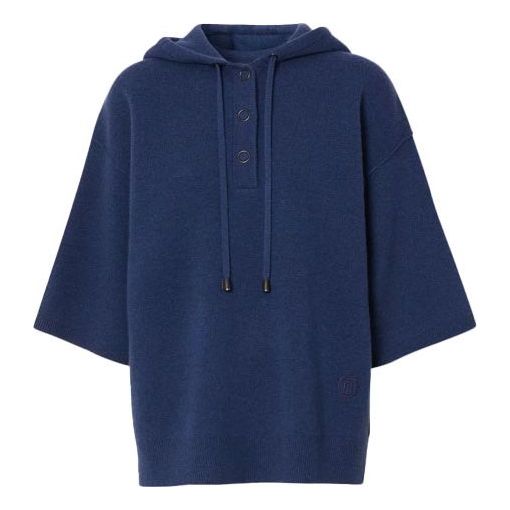 Mikina Burberry Cashmere Short Sleeve Hoodie Modrá | 80391611